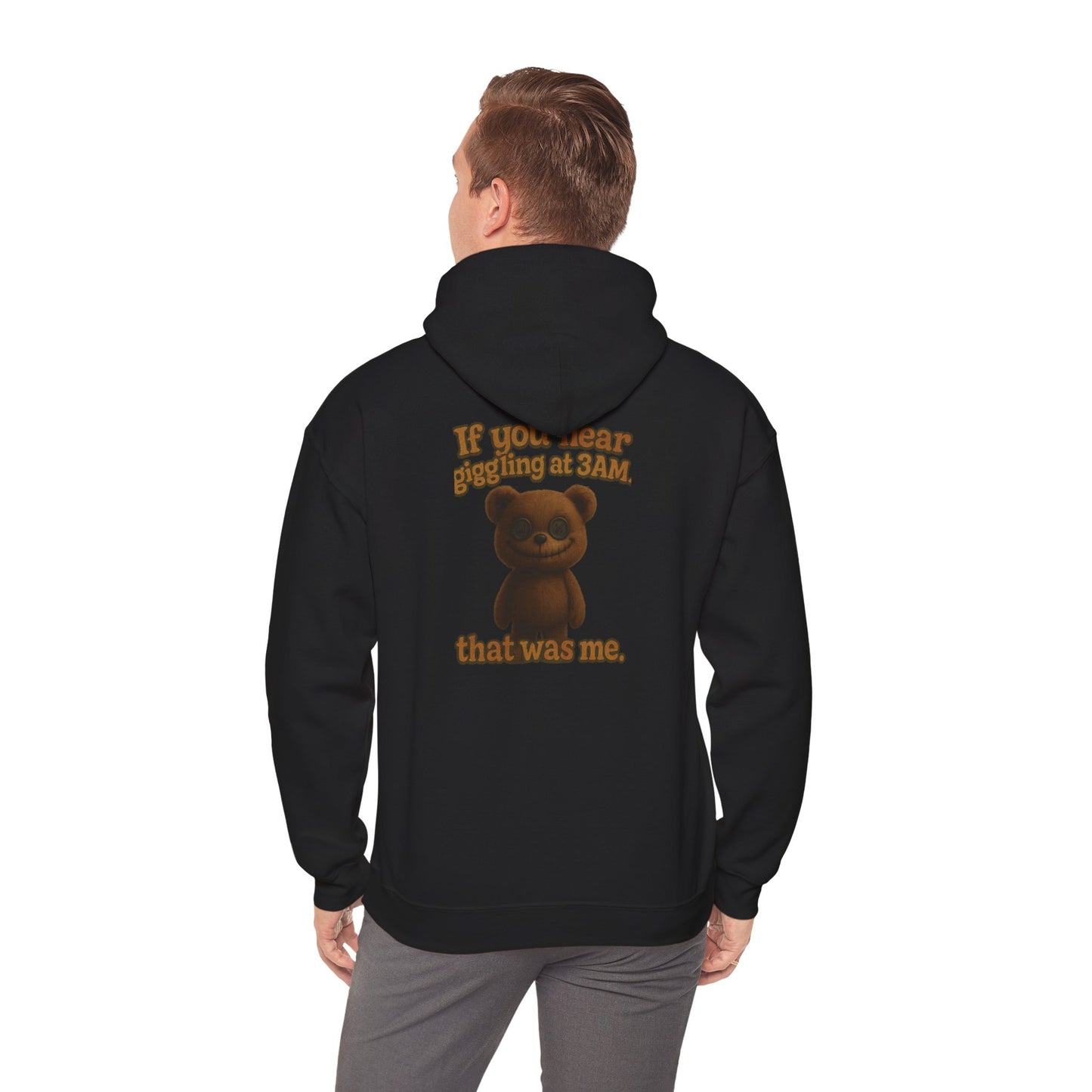 Bear Graphic Hoodie — "It Was Me" Cute Teddy Back Print