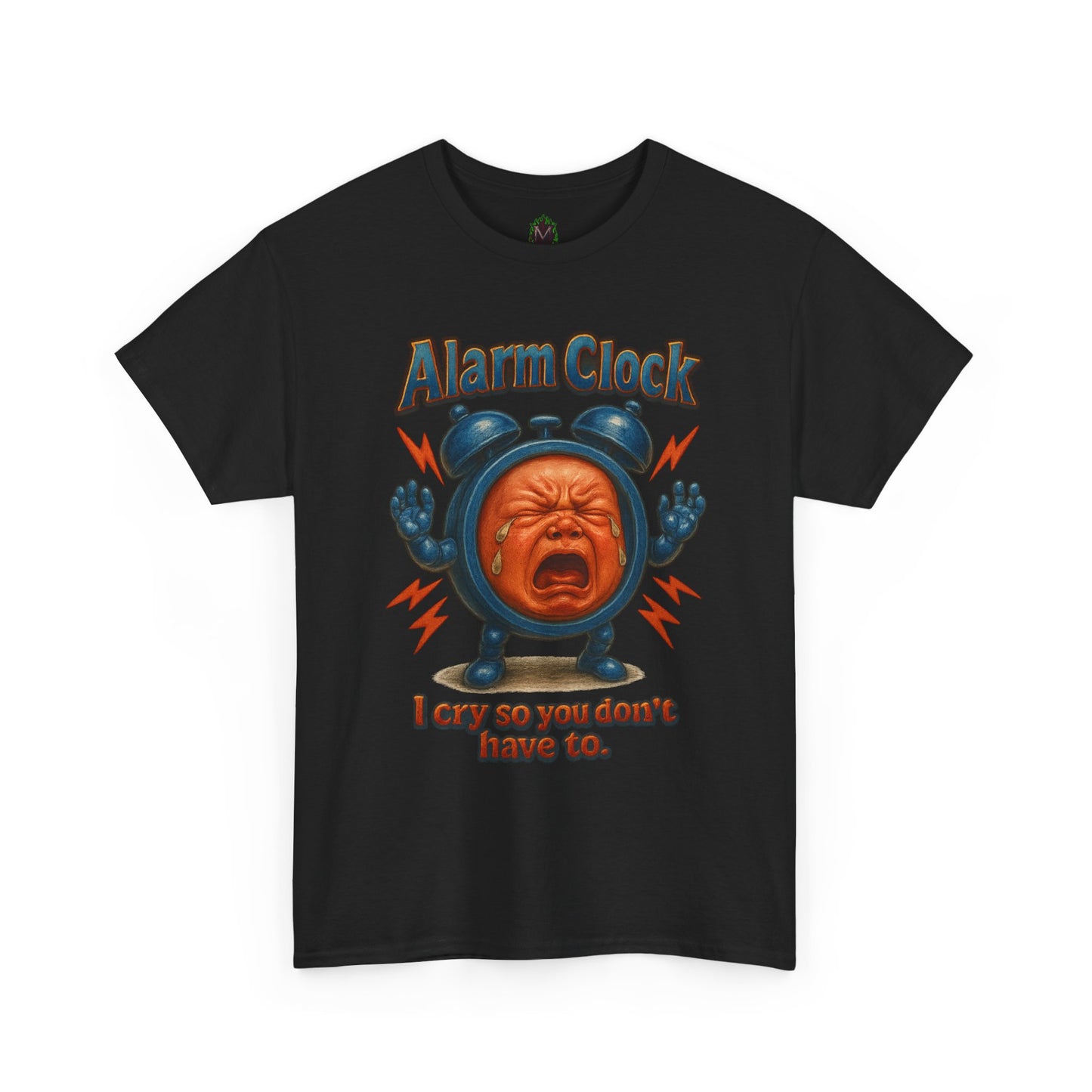 Alarm Clock Crying Baby Tee | Retro Cartoon Alarm Graphic