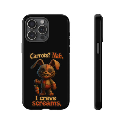 Phone Case — Creepy Bunny "Carrots? Nah. I crave screams." Halloween Horror Design