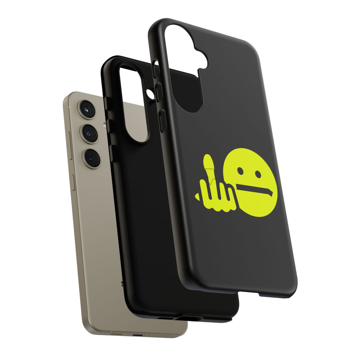 Phone Case — Neon Middle Finger Emoji Graphic