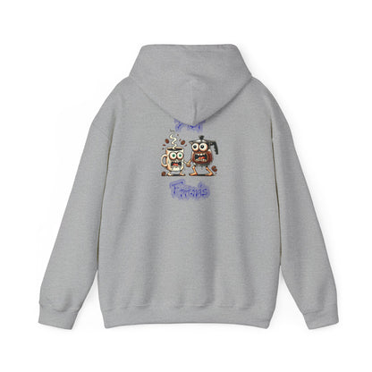 Coffee & Coffee Pot Friends Graphic Hoodie — Cute Cartoon Coffee & Coffee Pot "Best Friends" Pullover