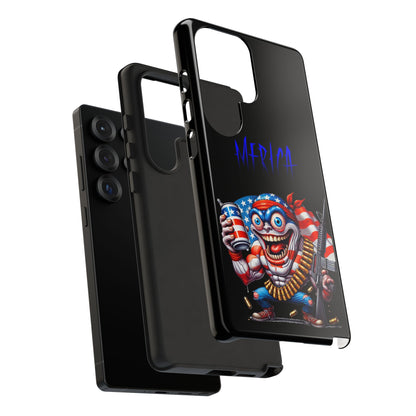 Phone Case — Patriotic 'Merica Clown with Flag, Beer & Rifle