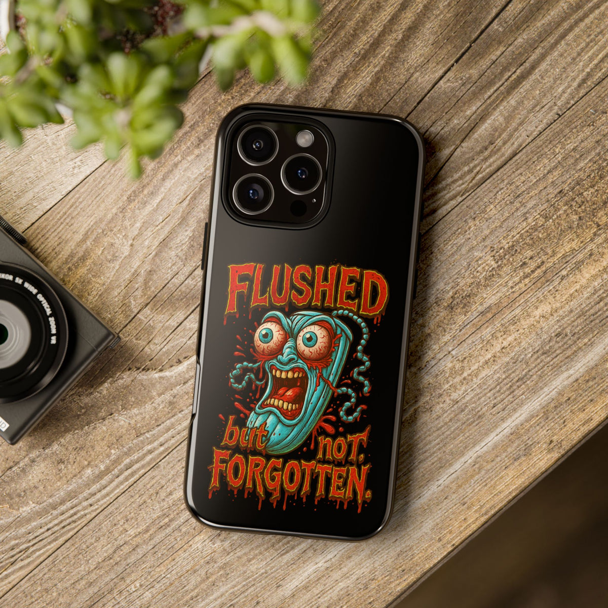 Phone Case — "Flushed But Not Forgotten" Horror Graphic iPhone Cover