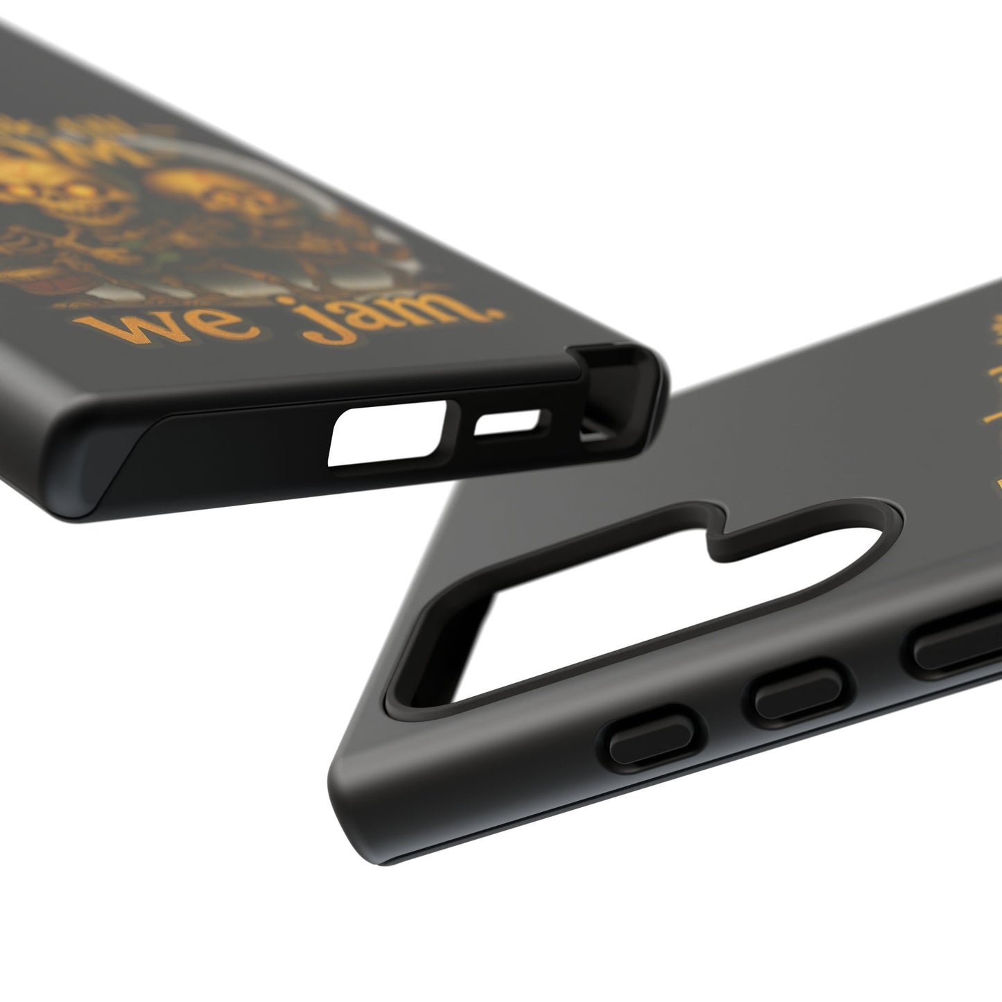 Phone Case — "From Dusk Till Doom We Jam" Skeleton Band Design