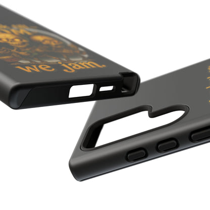 Phone Case — "From Dusk Till Doom We Jam" Skeleton Band Design
