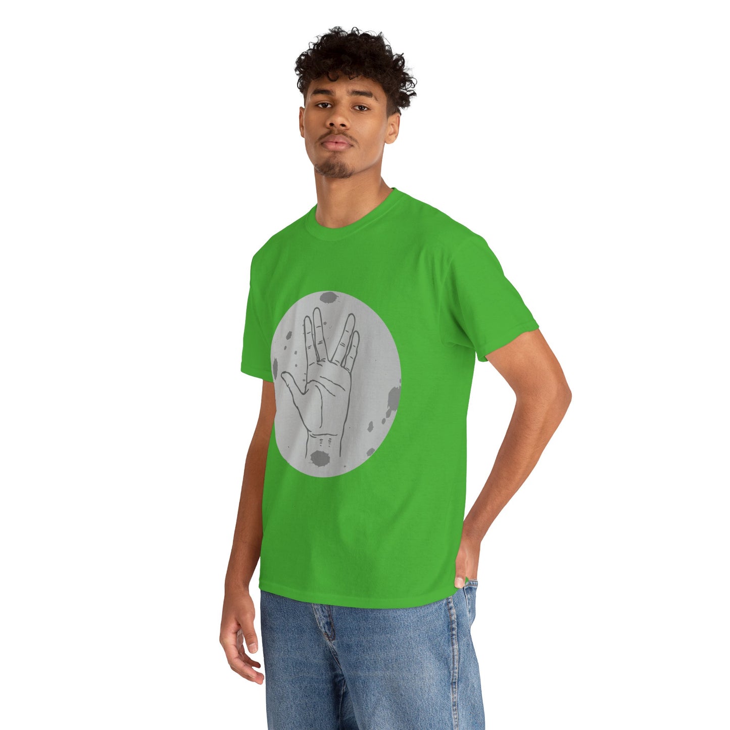 Vulcan Salute Moon Tee | Science Fiction Hand Graphic Tee