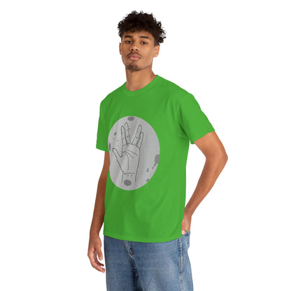 Vulcan Salute Moon Tee | Science Fiction Hand Graphic Tee