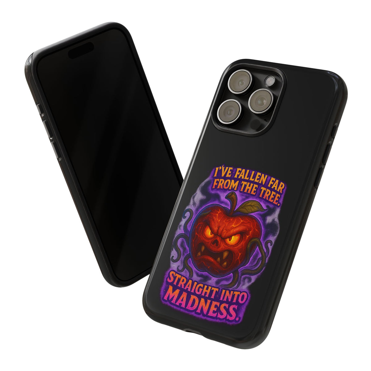 Phone Case — 'I've Fallen Far From the Tree, Straight Into Madness' Pumpkin Horror Design