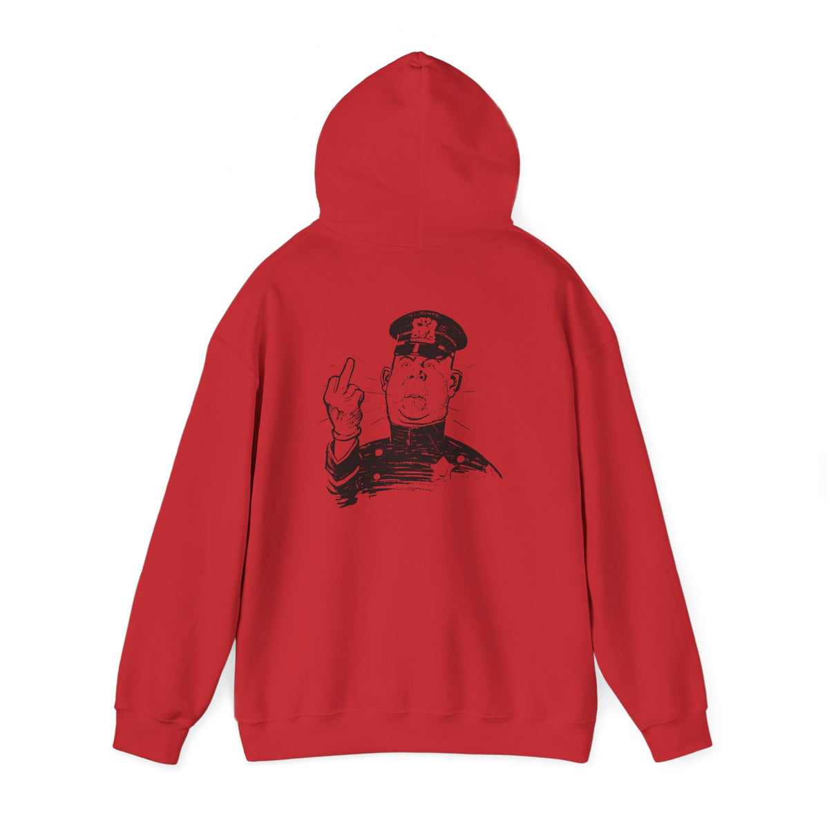 Hoodie — Sketch Cop Graphic Back Print Hooded Sweatshirt (Middle Finger Design)