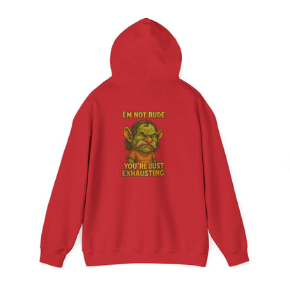 Troll Face Hoodie — "I'm Not Mad, You're Just Exhausting" Graphic Pullover