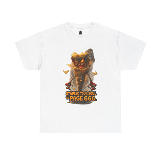 Stapled Your Soul to Page 666 T-Shirt | Demon Book Horror Tee