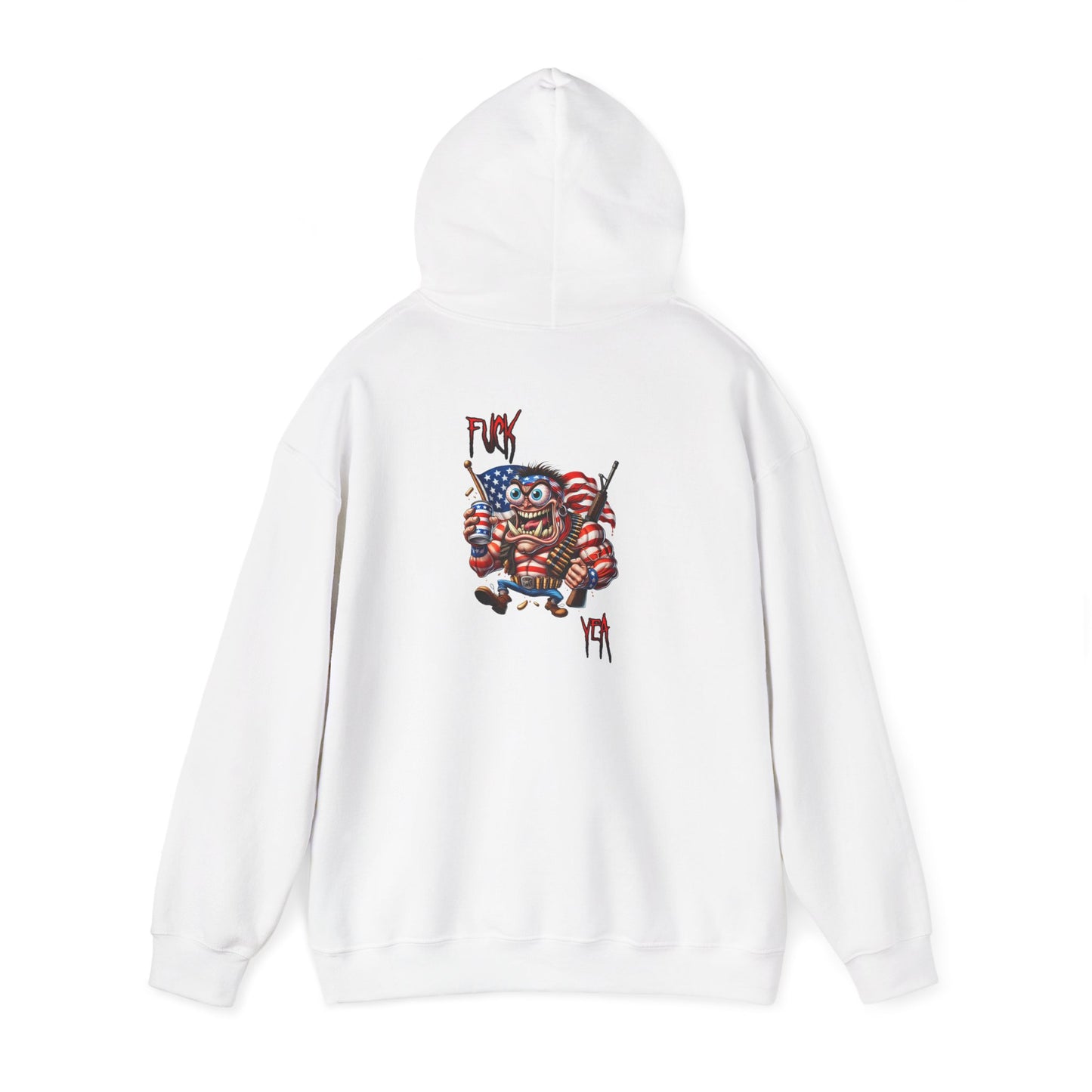 Patriotic Monster Hoodie - Funny USA Flag Character Back Graphic