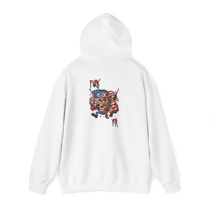 Patriotic Monster Hoodie - Funny USA Flag Character Back Graphic