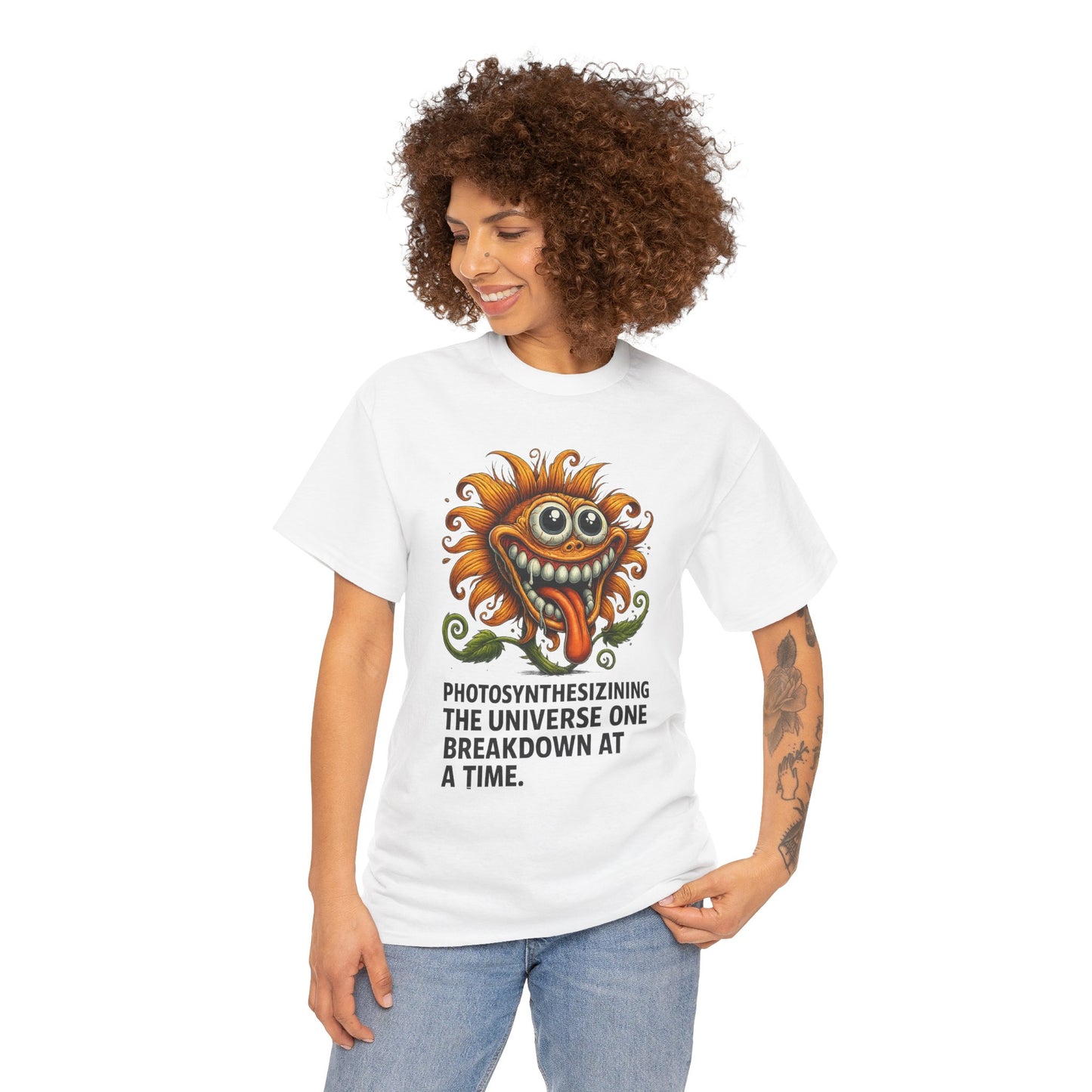 Photosynthesizining the Universe – Funny Sunflower Breakdown T-Shirt