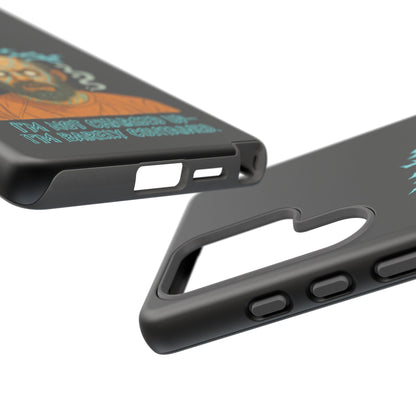 Phone Case — “I’m Not Charged Up… I’m Barely Contained” Electric Horror Design