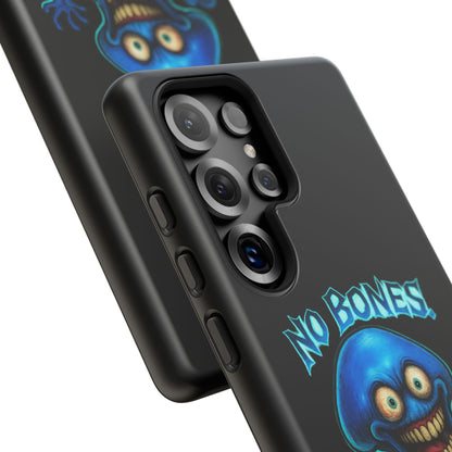 Phone Case — 'No Bones, No Chill, No Mercy' Blue Jellyfish Horror Design