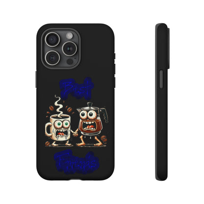 Coffee & Tea Fight Phone Case — Funny Kawaii Beverage Cartoon Tough Cases