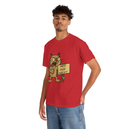 Protest Cat Unisex Heavy Cotton Tee, Funny Cat T-Shirt, Cat Lover Gift, Animal