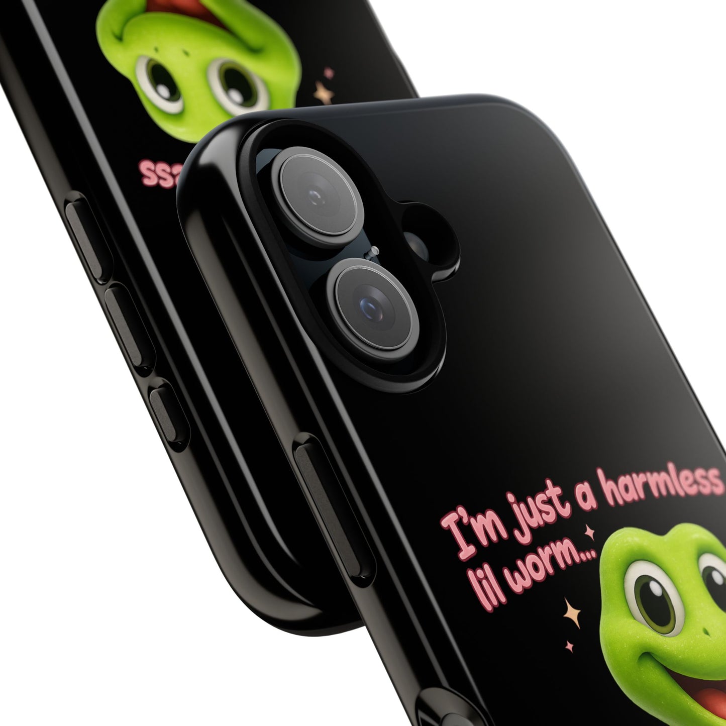 Phone Case — “I’m Just a Harmless Lil Worm… With Chaotic Intentions” Cute Cartoon Worm Design