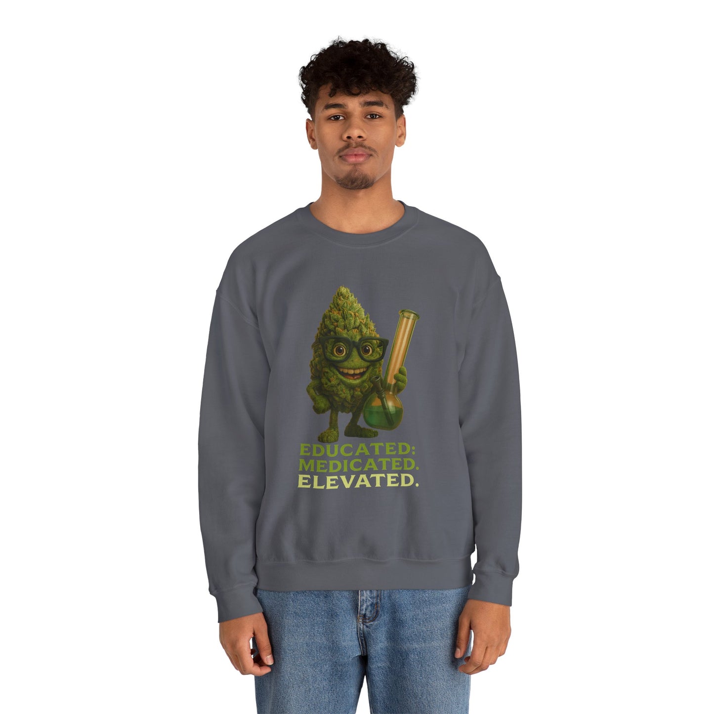 Educated. Medicated. Elevated. Crewneck Sweatshirt – Bud Edition