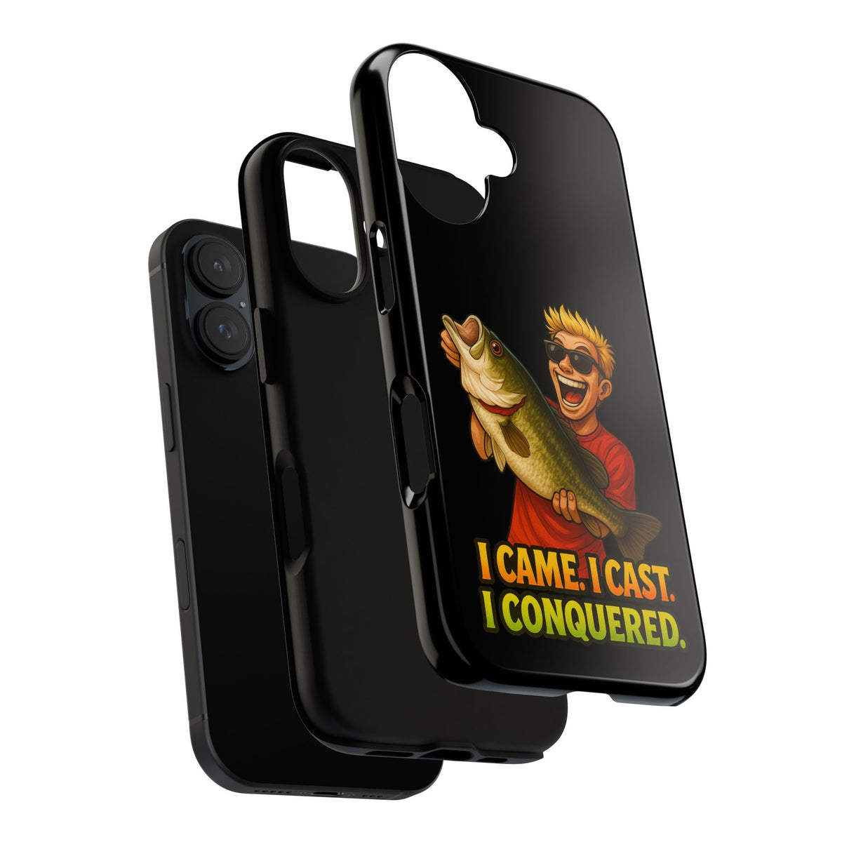 Fishing Phone Case — "I Came. I Cast. I Conquered." Graphic Bass Design