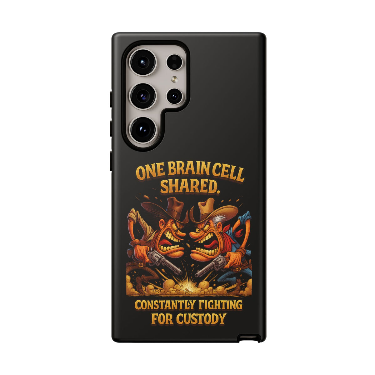 Phone Case — 'One Braincell Shared, Constantly Fighting for Custody' Funny Rivalry Cartoon