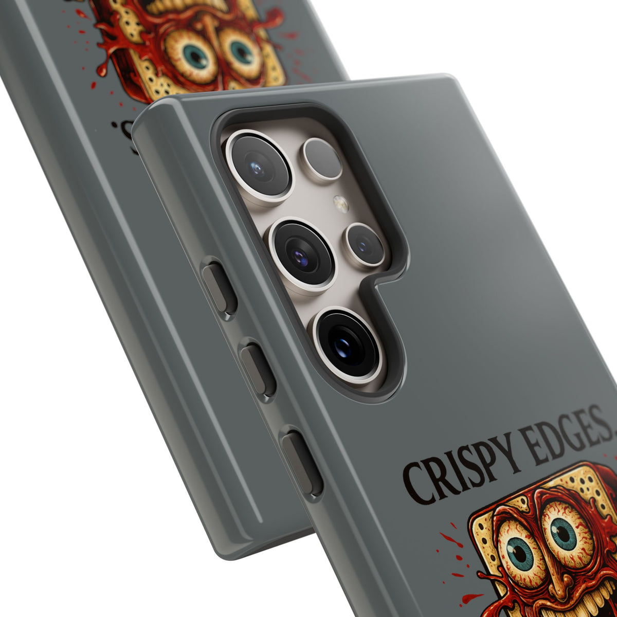 Phone Case — "Crispy Edges. Murder Center." Horror Toast Graphic