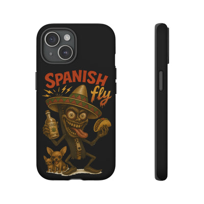Spanish Fly Tough Phone Case — Retro Skull Sombrero Design