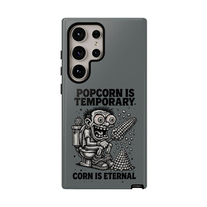 Phone Case — "Popcorn Is Temporary, Corn Is Eternal" Retro Zombie Corn Design