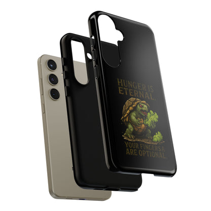 Phone Case — "Hunger Is Eternal, Your Fingers Are Optional" Turtle Monster Design