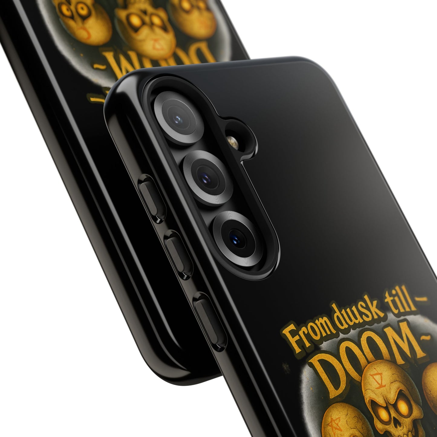 Phone Case — "From Dusk Till Doom We Jam" Skeleton Band Design