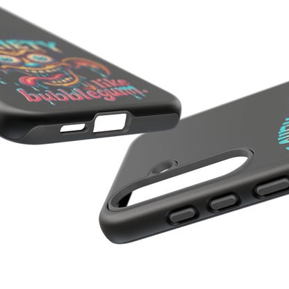 Phone Case — "I Chew Anxiety Like Bubblegum" Retro Monster Design