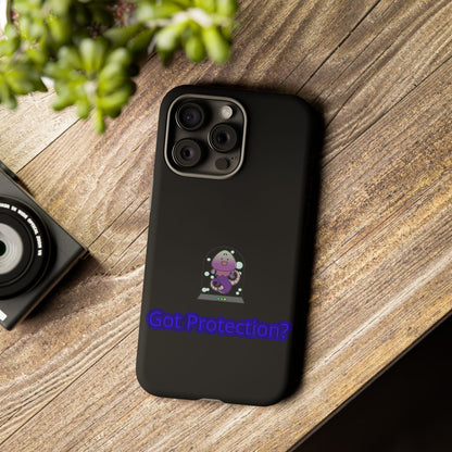 Phone Case — 'Got Protection?' Cute Purple Alien Anti-Shock Protective Cover