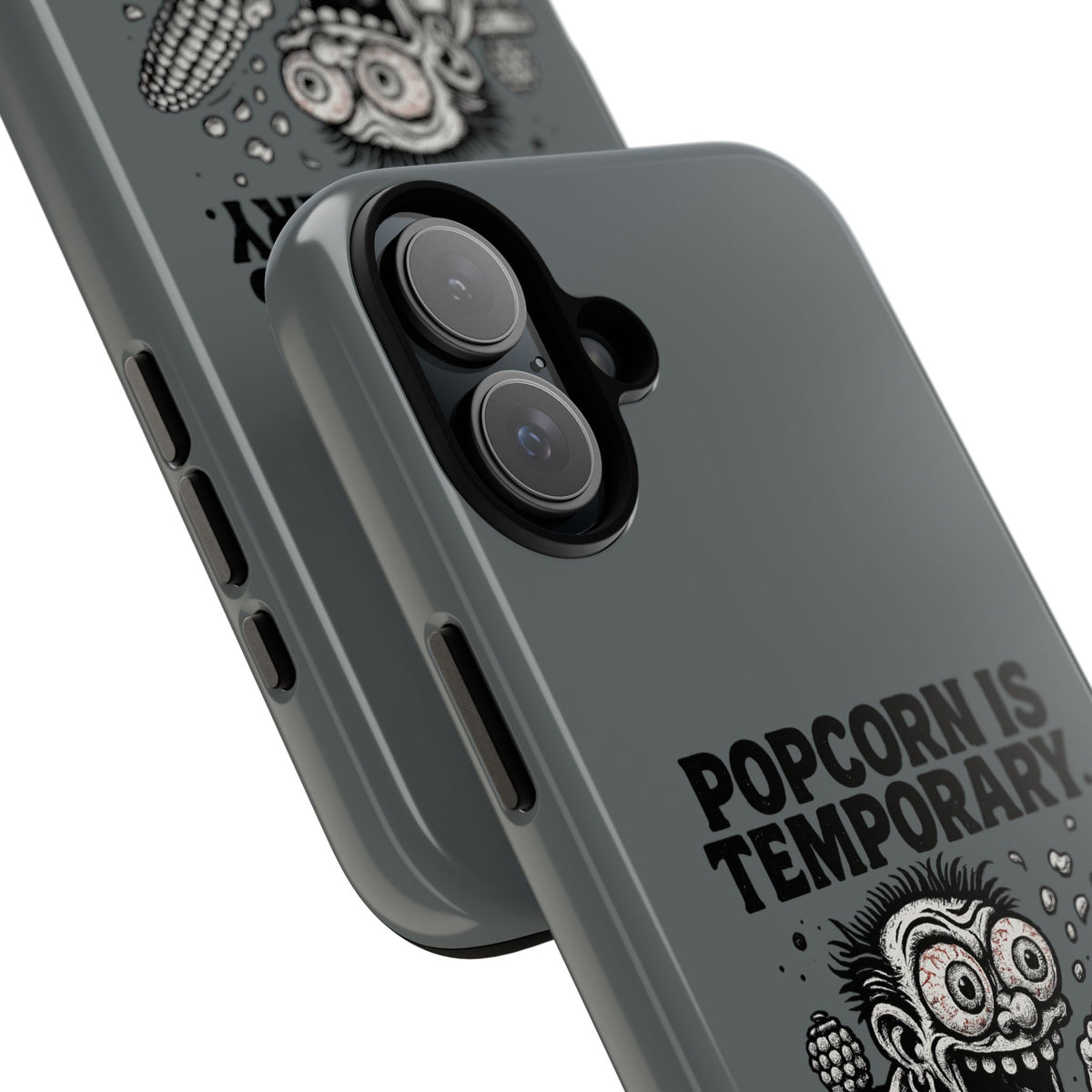 Phone Case — "Popcorn Is Temporary, Corn Is Eternal" Retro Zombie Corn Design