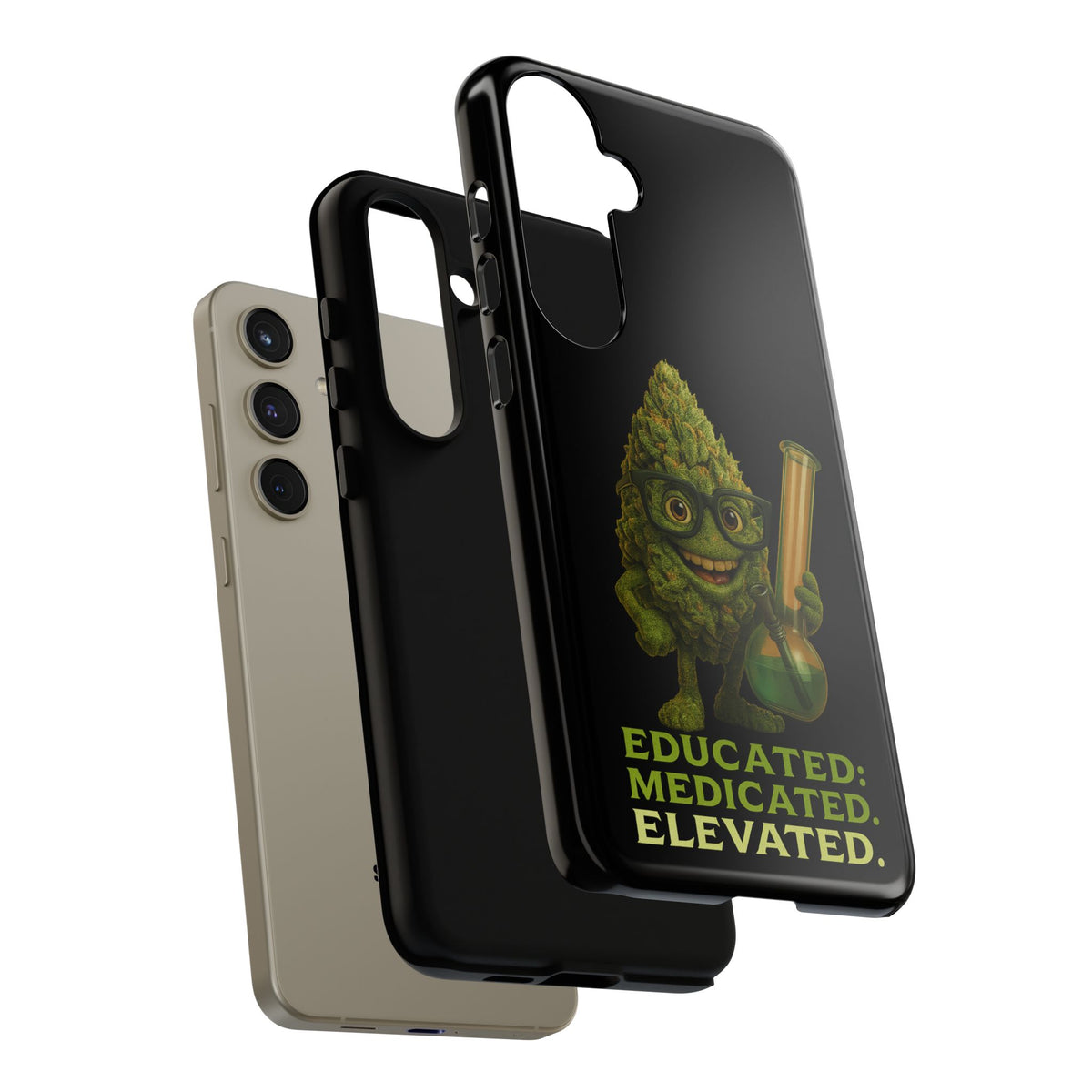 Phone Case — "Educated. Medicated. Elevated." Cute Bud Scientist Design