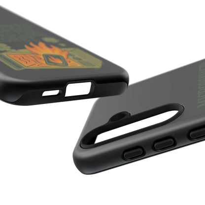 Microwaved Memories Phone Case — 'Microwaved Memories. Tasted Like Regret.' Retro Fire Design