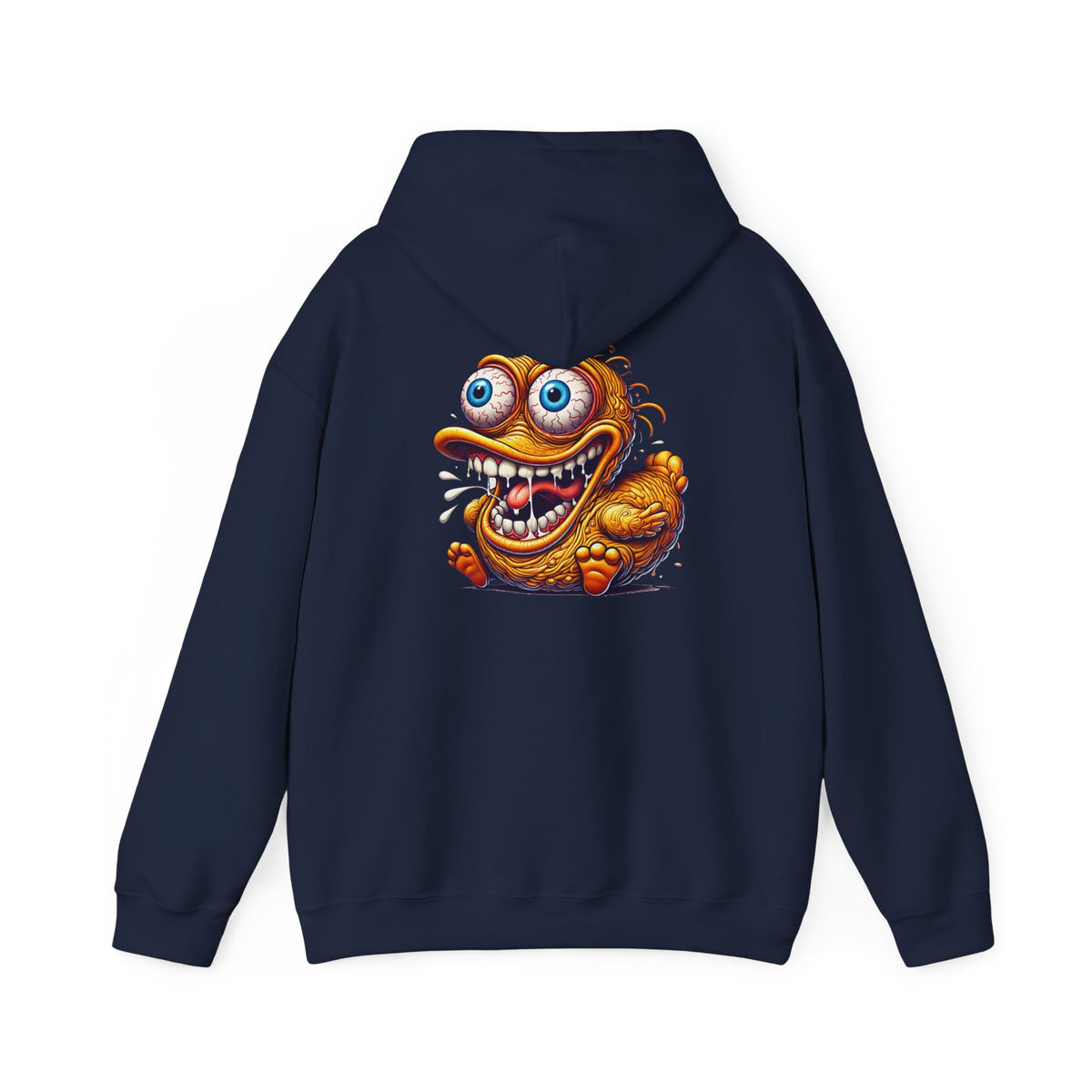 Hoodie — Whimsical Big-Eyed Monster Cartoon Back Print