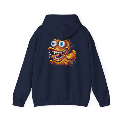 Hoodie — Whimsical Big-Eyed Monster Cartoon Back Print