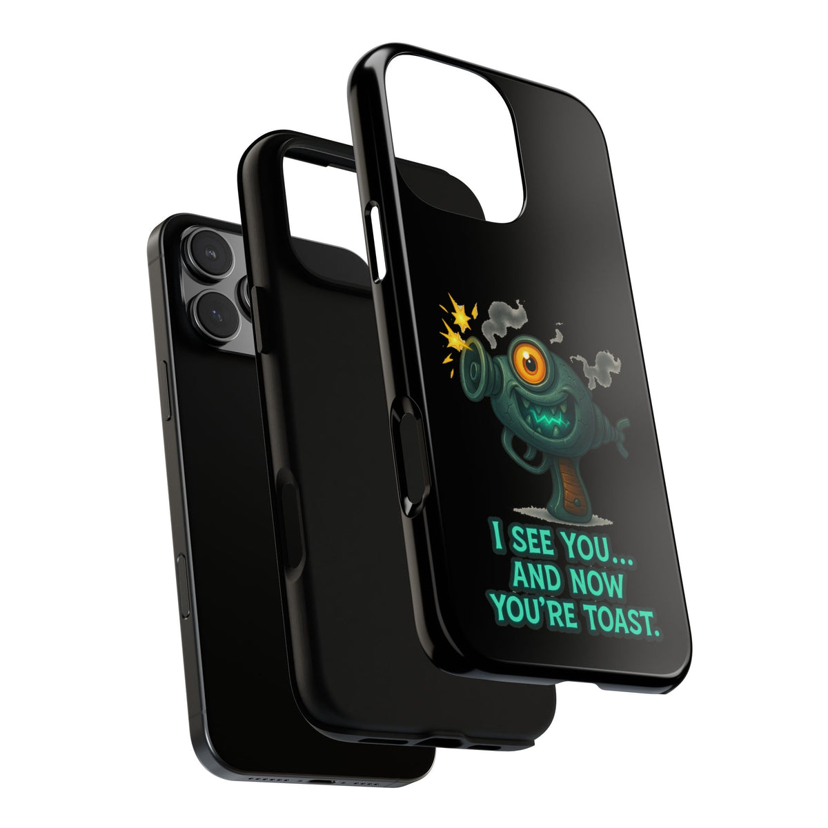 Phone Case — Cute Zombie Blaster Design with "I See You... And Now You're Toast"