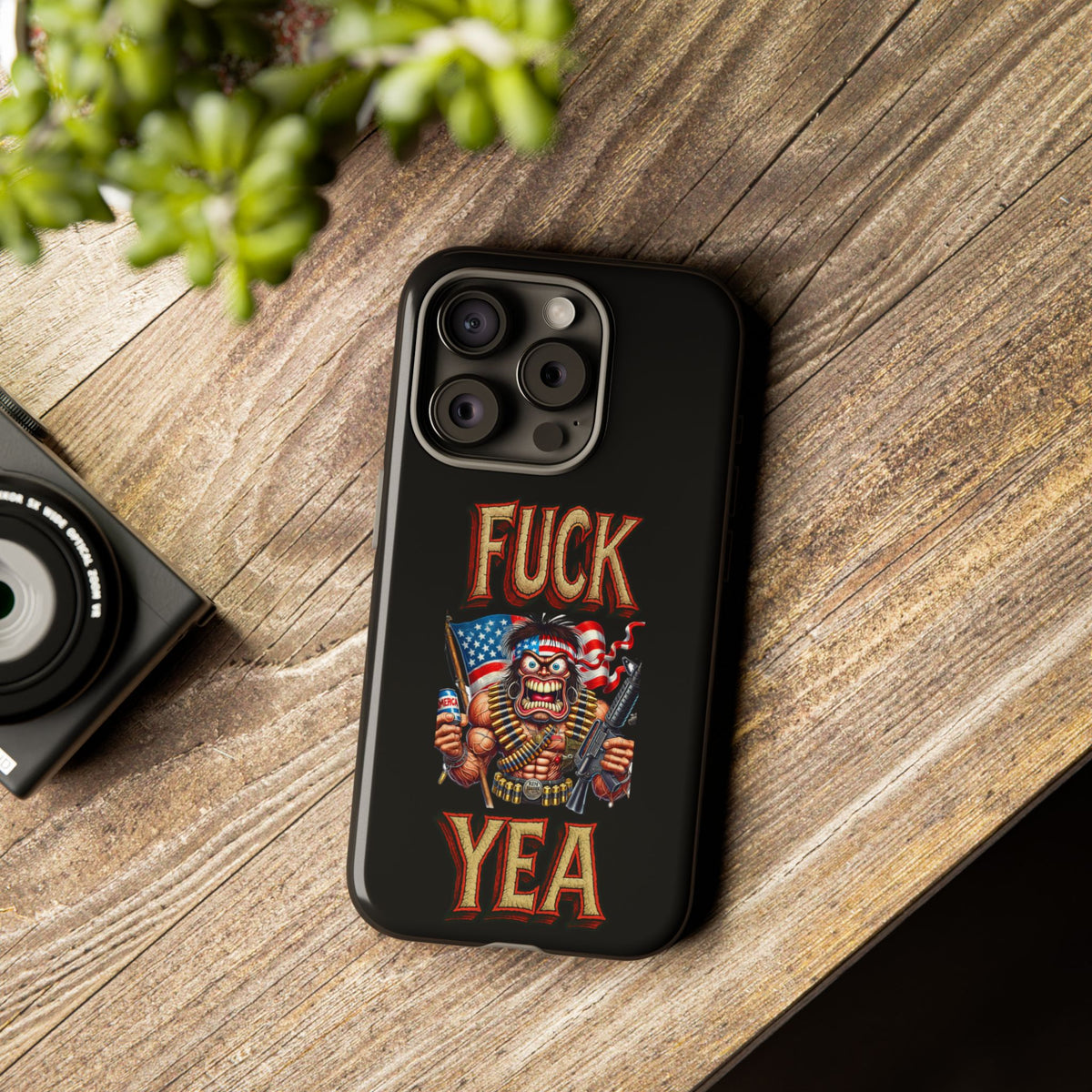 Phone Case — "FUCK YEA" Patriotic Skeleton Soldier Graphic