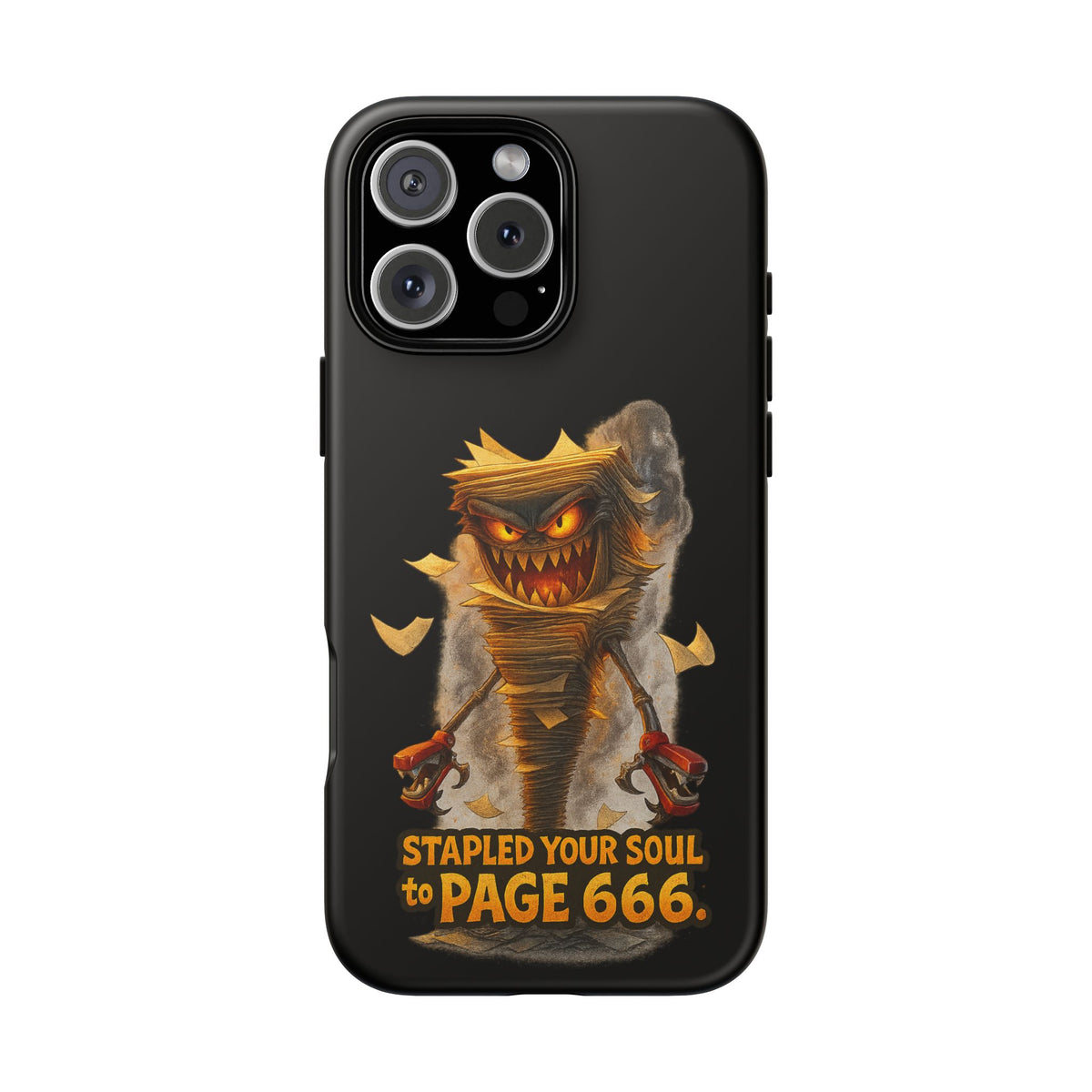 Phone Case — Halloween Mummy Creature “Stapled Your Soul to Page 666” Horror Design