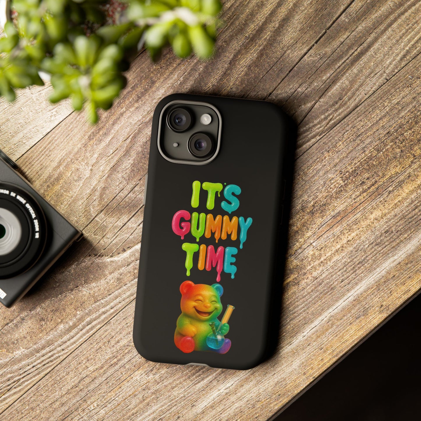 Phone Case — "It's Gummy Time" Rainbow Gummy Bear Protective Cover