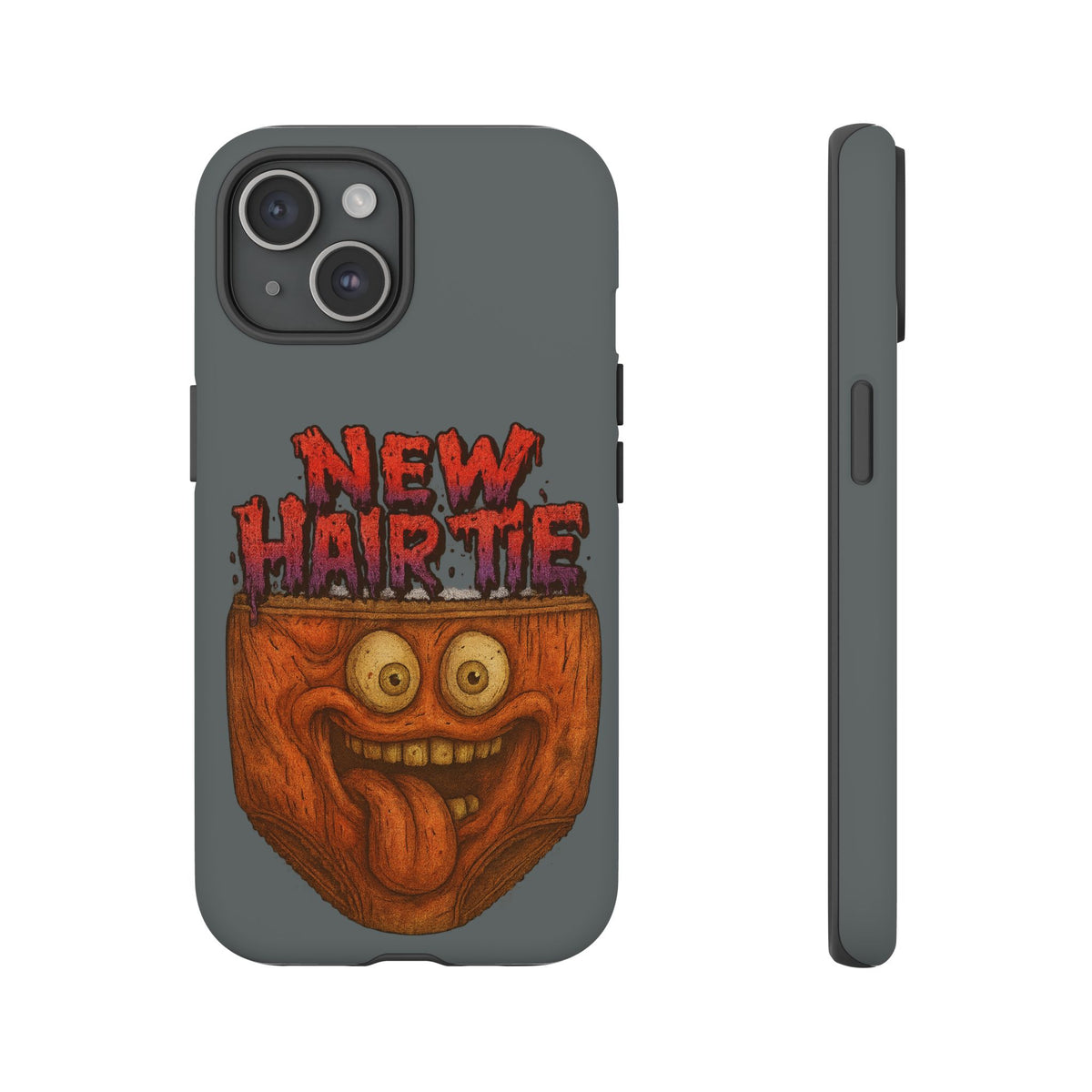 Phone Case — 'New Hairte' Funny Grinning Tongue-Out Monster Design