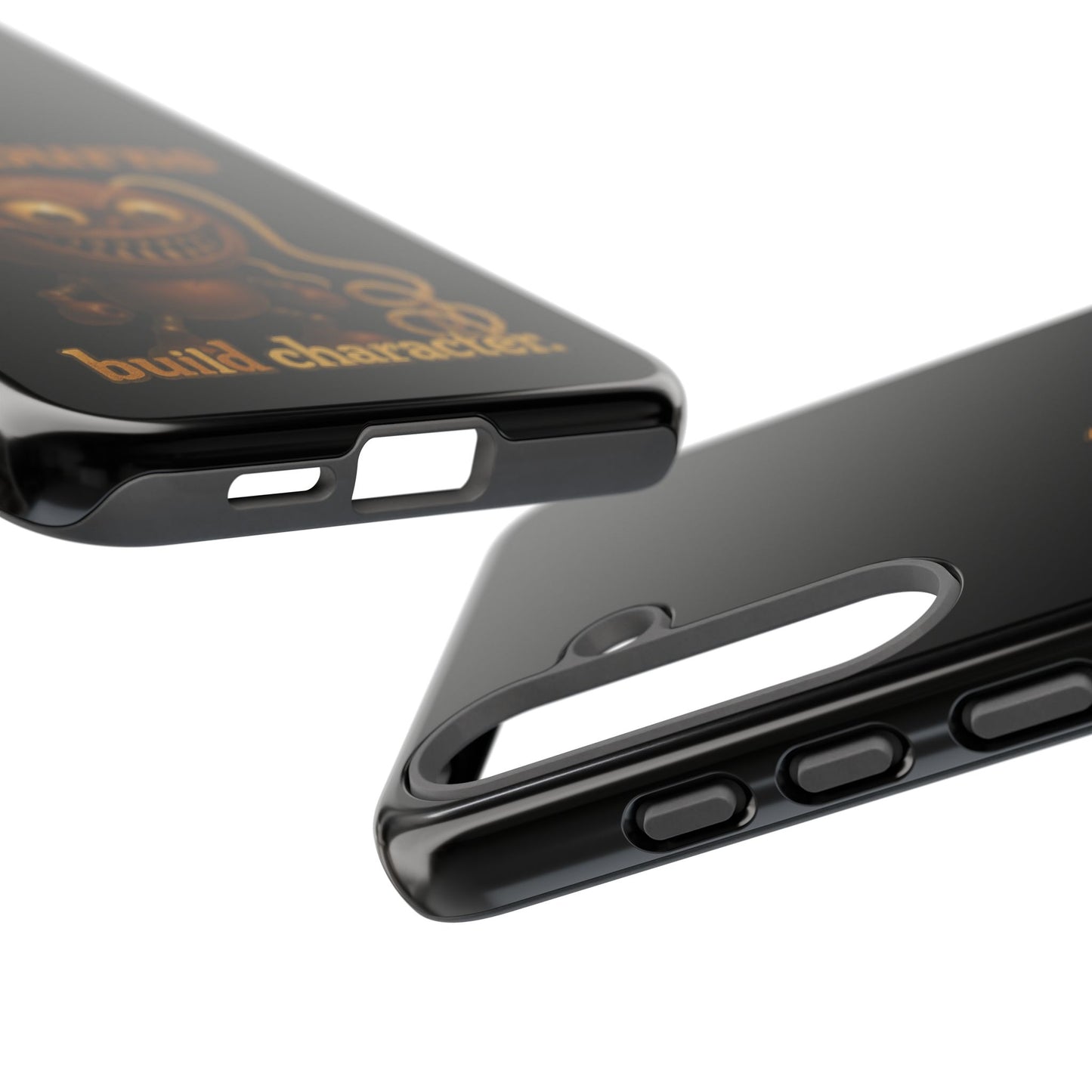Phone Case — "Rope Burns Build Character" Grinning Cartoon Design