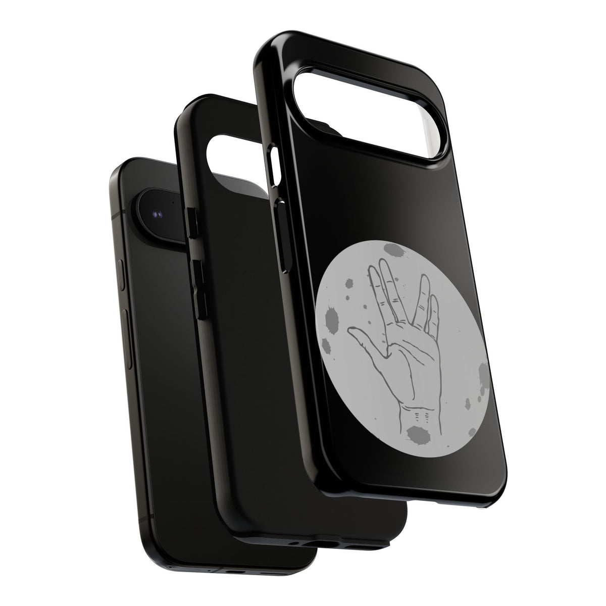Spock Live Long Phone Case — Vulcan Salute Moon Graphic