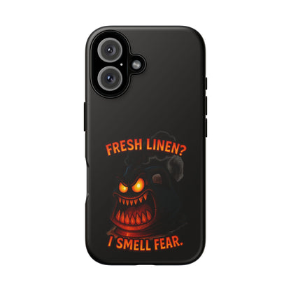 Phone Case — 'Fresh Linen? I Smell Fear.' Spooky Pumpkin Horror Protective Case