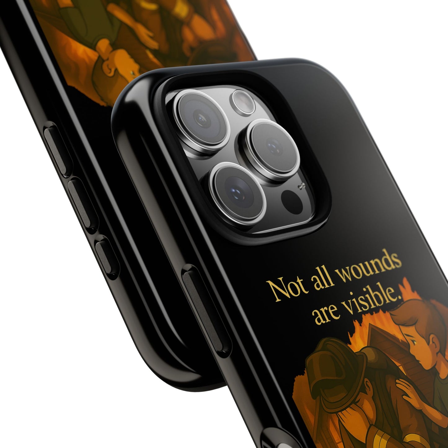 Phone Case — “Not All Wounds Are Visible” Firefighter PTSD Support Design