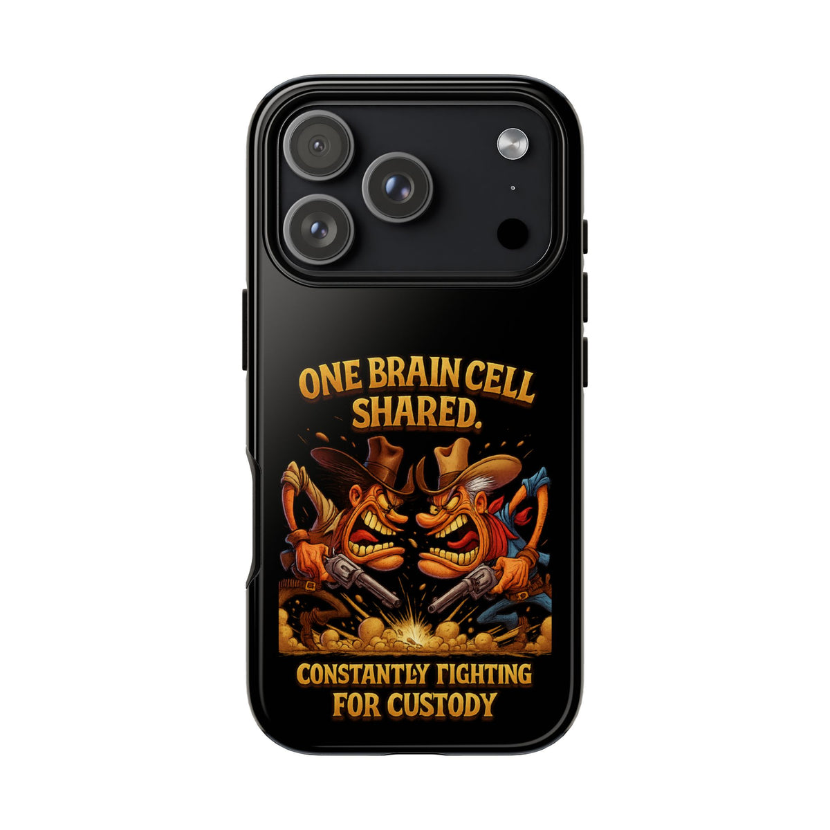 Phone Case — 'One Braincell Shared, Constantly Fighting for Custody' Funny Rivalry Cartoon