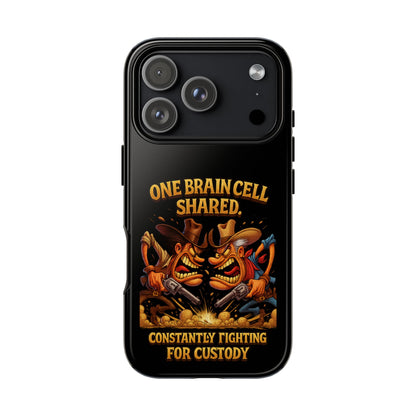 Phone Case — 'One Braincell Shared, Constantly Fighting for Custody' Funny Rivalry Cartoon