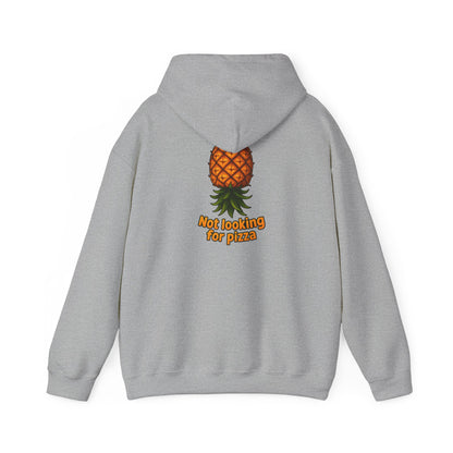 Pineapple Graphic Hoodie — "Not looking for pizza" Tropical Lounge Sweatshirt